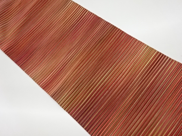 リサイクル　横縞模様織出し名古屋帯